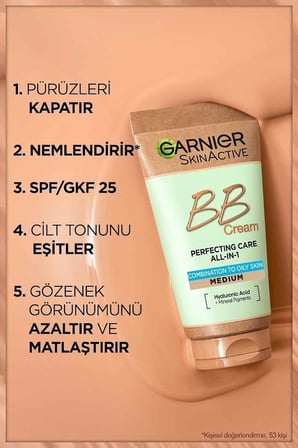 BB Krem Mucizevi Karma ve Yağlı Ciltler İçin Cilt Kusursuzlaştırıcı Orta Ton 40ml