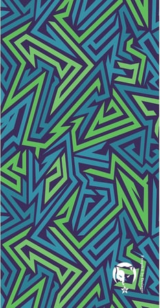 Dijital Desing Seamless +UV Mavi Renkli Desenli Boyunluk Bandana Buff Saç Bandı Maske Balaklava Toka