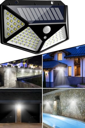 Güneş Enerjili Hareket Sensörlü Ip65 Suya Dayanıklı 100 Led Lamba 1410