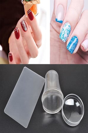 Kullanımı Kolay Stamper Baskı Seti Silikon Başlıklı Oje Dizayn Set