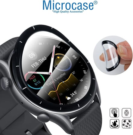 Amazfit GTR 3 Tam Kaplayan 3D Ekran Koruyucu Film - Siyah