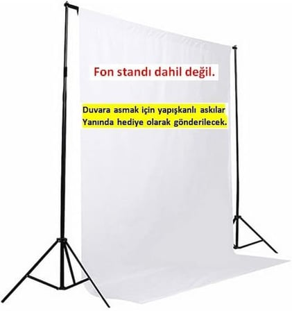screen Beyaz Fon Perde (2 X 3 M) fon standı dahil değil