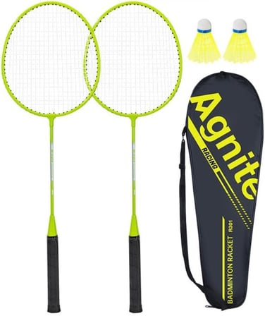 Agnite ER301 Demir Bölünmüş Badminton Raketi 26" - 27", Yeşil, 2'li Set
