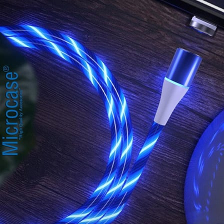iPhone Lightning Işıklı Manyetik Şarj Kablosu 1m - AL2618
