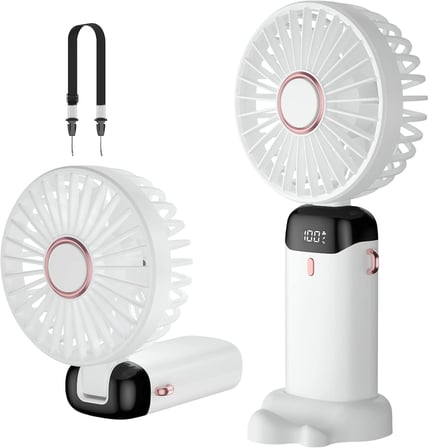 Şarj Edilebilir, 5 Hız Ayarlı Küçük Cep Fanı, Dahili 4200mAh Pil, Ofis için Katlanabilir USB Fan, Dış Mekan