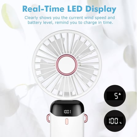 Şarj Edilebilir, 5 Hız Ayarlı Küçük Cep Fanı, Dahili 4200mAh Pil, Ofis için Katlanabilir USB Fan, Dış Mekan