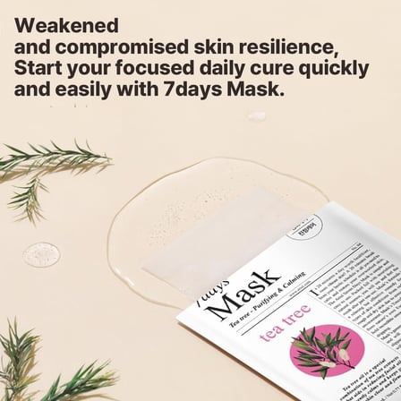 7 Days Mask Tea Tree M - Çay Ağacı Özlü Karşıtı Arındırıcı Vegan Kağıt Maske