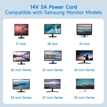 Monitör için 14V Güç Kaynağı, 14V 3A 2.5A 2.14A 1.78A 42W AC DC Adaptör Samsung 15" 17" 18" 19" 20" 22" 23" 24" 27" Ekran TFT LED LCD TV Monitör için