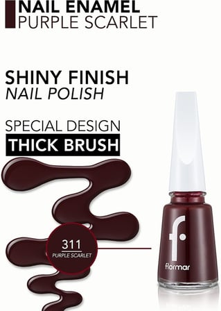 Klasik Parlak Bitişli Yüksek Pigmentli Oje - Nail Enamel- 311 Purple Scarlet New- 8682536035866