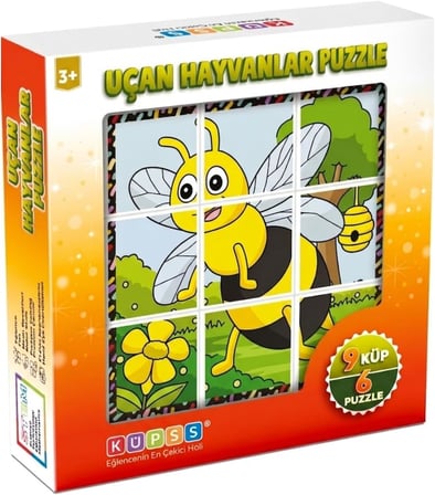 Uçan Hayvanlar 3D Puzzle - 9 Küp 6 Yapboz