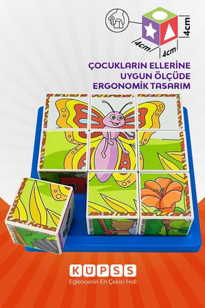 Uçan Hayvanlar 3D Puzzle - 9 Küp 6 Yapboz