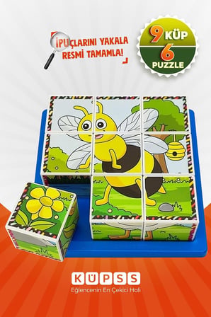 Uçan Hayvanlar 3D Puzzle - 9 Küp 6 Yapboz