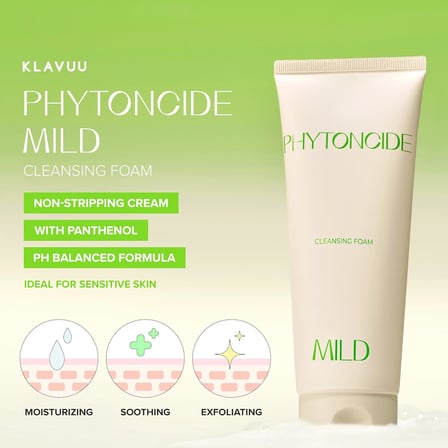 Phytoncide Mild Cleansing Foam, Jeju Servi Yaprağı ve Panthenol İçerikli, Köpük, Hassas Ciltler için Nemlendirici Vegan Temizleyici