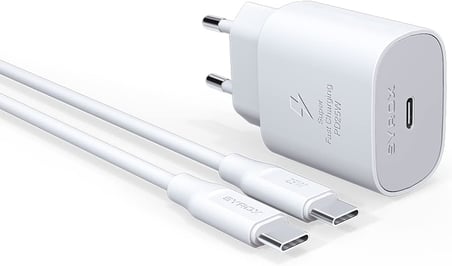 25W Type-C To Type-C Hızlı Şarj Aleti Set Beyaz