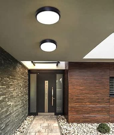 Artos Siyah Led Nem Su Geçirmez Banyo Bahçe Balkon Modern Tavan Duvar Lambası Beyaz Işık 6500K IP65 Dış Mekan Kullanıma Uygun