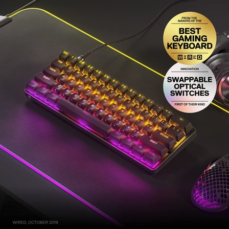 Apex 9 Mini – Mekanik oyun klavyesi – optik anahtarlar – 2 noktalı çalışma – Kompakt Esports mini%60 form faktörü – Hotswap özellikli anahtarlar – Amerikan (QWERTY) düzeni