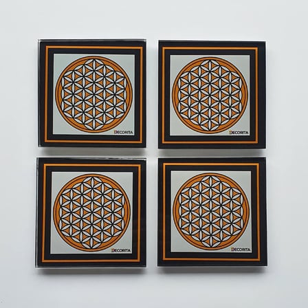 4'lü Takım | Cam Bardak Altlığı | 10cm X 10cm | ( LOGOLU)