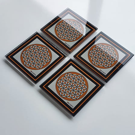 4'lü Takım | Cam Bardak Altlığı | 10cm X 10cm | ( LOGOLU)