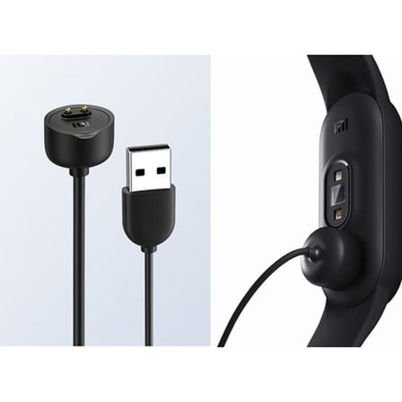 Xiaomi Mi Band 5 İle Uyumlu Giyilebilir Akıllı Saat Şarj Kablosu Manyetik (Mi Band 5/6 / 7 / Amazfit Band 5 İle Uyumlu) USB Şarj Aleti (Siyah)