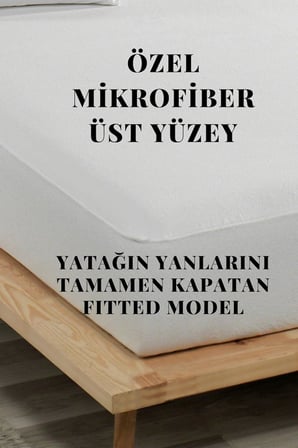 PARKER Sıvı Geçirmez Alez-Mikrofiber Fitted-Çift Kişilik-Battal Boy-Su-Yatak Koruyucu (180x200)