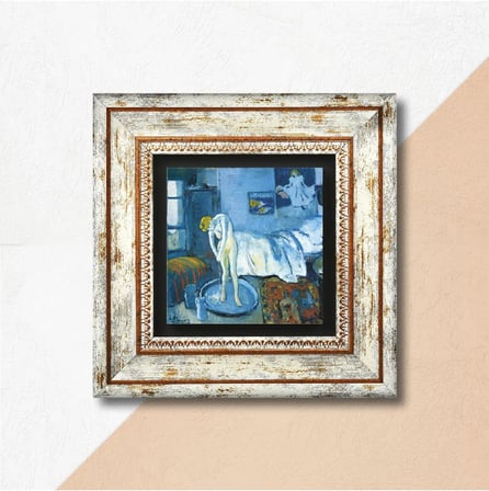 Stone Picasso Mavi Oda Taş Duvar Tablosu - Çerçeveli Taş Tablo - Dekoratif Duvar Sanatı - Modern Ev Ve Ofis Duvar Dekoru T1-299