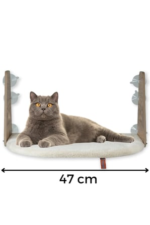 Cam Yatağı Vantuzlu Kedi Cam Yatağı Pugalo Vantuzlu Yatak (Krem)