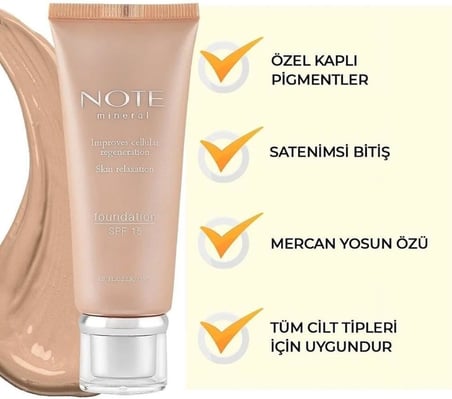 Cosmetics Mineral 401 Saten Bitişli SPF 15 Kapatıcı Fondöten