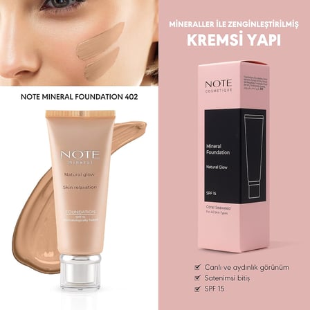 Cosmetics Mineral 402 Saten Bitişli SPF 15 Kapatıcı Fondöten