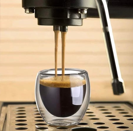 Çift Katmanlı Espresso Cam Bardak Seti 6'lı 80 ml | Borosilikat Double Wall Isı Yalıtımlı Şeffaf Kahve Bardağı | Espresso ve Ristretto için