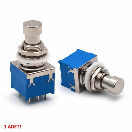 On/On/Off 3lü Anahtar AC 250V 3A 9 Pin Switch Anlık Basmalı Buton Ayak Pedal Elektro Gitar Efekt Kutusu Mandallama