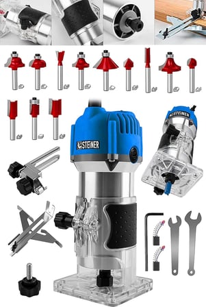 Alman 3000 Watt 6 Kademe Devir Ayarlı Formika Traşlama Freze Makinesi 6 Mm Pens + 12 Adet Uç - ST0518R215400327