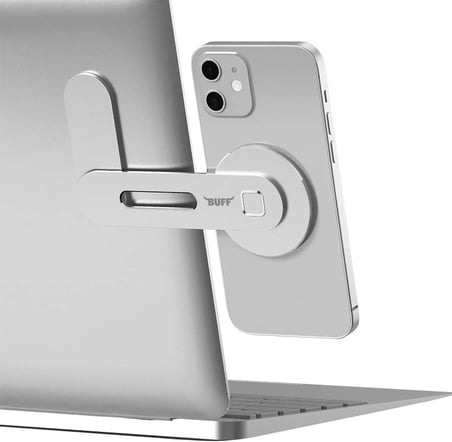 BL16 MagSafe Uyumlu Laptop Telefon Tutucu Gümüş, Mıknatıslı Bilgisayar Ekran Tutucu
