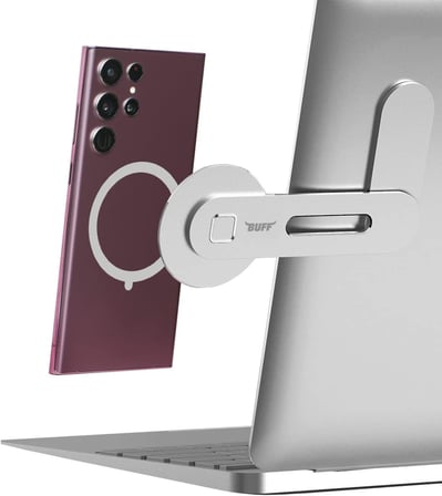 BL16 MagSafe Uyumlu Laptop Telefon Tutucu Gümüş, Mıknatıslı Bilgisayar Ekran Tutucu