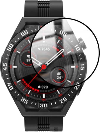 Huawei Watch GT3 SE Tam Kaplayan Kavisli Ekran Koruyucu 3D Pet Film - Siyah AL3385