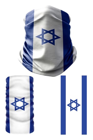 taktik Multifunctional Flag of Israel Seamless UV+Face Mask Headband Bandana Do Rag Hairband
