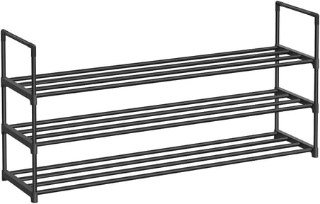 3 Katmanlı Ayakkabı Rafı, Ayakkabı Saklama Düzenleyici, Metal Saklama Rafı, 12 İle 15 Çift Ayakkabıya Uygun, 30,5 x 92 x 55 cm, Gri Lsa303G01