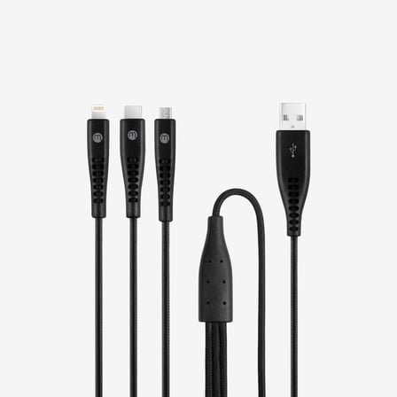 Şarj Kablosu USB-A - USB-C/Lightning ile Uyumlu/Micro USB 150cm - Siyah ((2 yıl Ttec garantilidir)