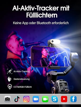 iSteady M6 Mobil Gimbal Sabitleyici Kiti 3 Eksen, Ayarlanabilir CCT/RGB Dolgu Işıklı Manyetik AI Takip, 0,91 İnç OLED Ekran, Yük Kapasitesi 400 g, Youtube/Vlog için