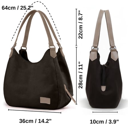 Vintage 3286 Lonia Kadın Kanvas Günlük Omuz Çantası Çok Bölmeli Pamuklu El Tote Hobo Çantası