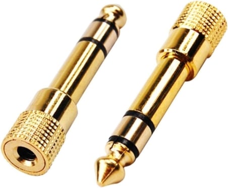Jak Stereo Dişi Çevirici Anfi Girişi Altın - 6.3mm Erkek To 3.5mm Dişi