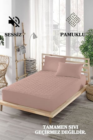 PARKER Renkli Alez Pembe-Kapitoneli Fitted-Pamuklu-Yanı Çarşaflı-Çift Kişilik-Tek Kişilik-Bebek Alezi-Su-Yatak Koruyucu 140x190, Ely Parker, 140 X 190