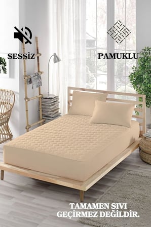 PARKER Renkli Alez Kahrengi-Kapitoneli Fitted-Pamuklu-Yanı Çarşaflı-Çift Kişilik-Tek Kişilik-Bebek Alezi-Su-Yatak Koruyucu 140x190, Ely Parker, Kahverengi, 140 X 190