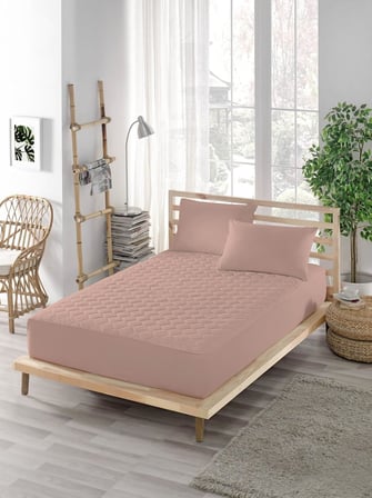 PARKER Renkli Alez Pembe-Kapitoneli Fitted-Pamuklu-Yanı Çarşaflı-Çift Kişilik-Tek Kişilik-Bebek Alezi-Su-Yatak Koruyucu 200x200, Ely Parker, 200 X 200
