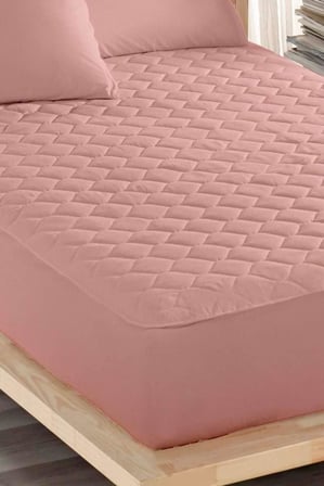 PARKER Renkli Alez Pembe-Sıvı Geçirmez Kapitoneli Fitted-Pamuklu-Yanı Çarşaflı-Çift Kişilik-Tek Kişilik-Bebek Alezi-Su-Yatak Koruyucu 60x120, Ely Parker, 60 X 120