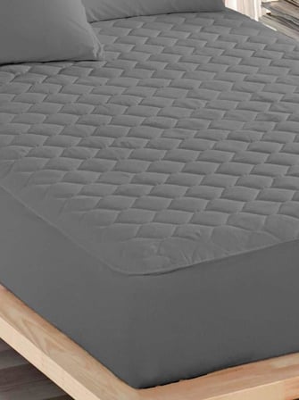 PARKER Pamuklu Yatak Koruyucu Alez Gri-Kapitoneli Fitted-Yanı Çarşaflı-Çift Kişilik-Tek Kişilik-Bebek Alezi-Terden Korur (140x190)