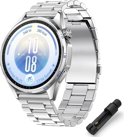 22mm ile Uyumlu Saatler için Paslanmaz Çelik 46mm Baklalı Kordon HUAWEI Watch (GT7 Pro/GT7/GT6 Pro/GT6/GT5 Pro/GT5/GT4/Watch 4 Pro/GT3/GT3 Pro/GT2/GT2 Pro)