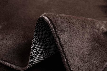 Evilla Modern Dekoratif Örgü Saçaklı Simirna Peluş Halı Yolluk Vizon 80 x 150