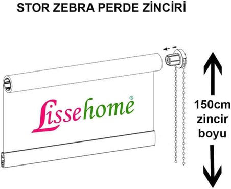 ve Zebra Perde Mekanizma Zinciri (Krem Renk Rediktörlü)