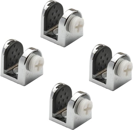 Tutucu Cam Etejer Menteşesi Krom Plastik Vidalı 8 mm (4 Adet)