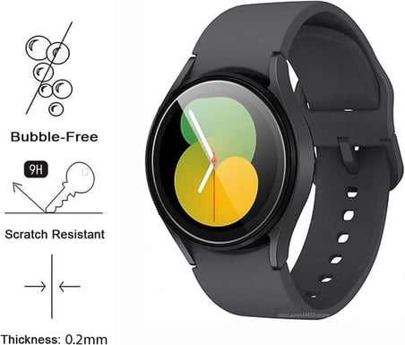 Samsung Galaxy Watch 5 44mm İle Uyumlu Ekran Koruyucu Çizilmeye Dayanıklı Akıllı Saat Koruması, 9H Temperli Kırılmaz Esnek Nano Cam, HD Şeffaf 2 Adet